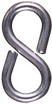 Closed S Hook, Steel, 7/8 In., #813, 8-Pk.