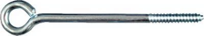 Lag Screw Eye, Zinc, 3/8 x 8 In.