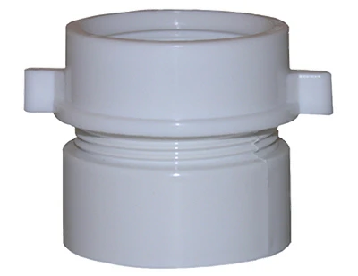 Drain Pipe Adapter, White PVC, 1-1/2 In.
