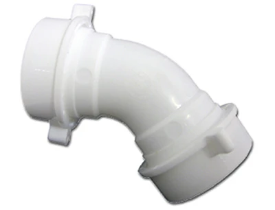 Lavatory/Kitchen Drain Elbow, White PVC, 1-1/2 or 1-1/4 In. Slip Joint