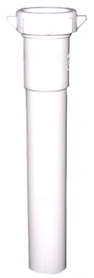 Lavatory Drain Extension, White PVC, 1-1/4 In. Tube x 8 In.