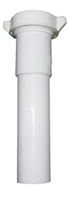 Lavatory/Kitchen Drain Extension Tube, White PVC, 8 In.