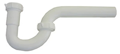 Lavatory Drain P-Trap, White PVC, 1-1/4 In.