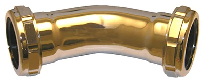 Slip Joint Elbow, 1-1/4 In., Chrome Plated Brass, 45 Degrees