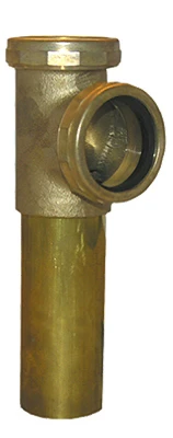 Pipe Fitting, Kitchen Drain End Outlet Tee & Tailpiece, Slip Joint, Chrome-Plated Brass, 1-1/2 In. OD