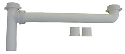 LARSEN Kitchen Sink Outlet Drain, White Plastic, 1.5 O.D. x 16-In.