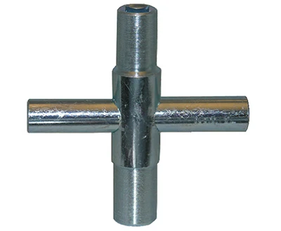 4-Way Outside Faucet/Hose Sillcock Key, Fits Square Stems, Metal