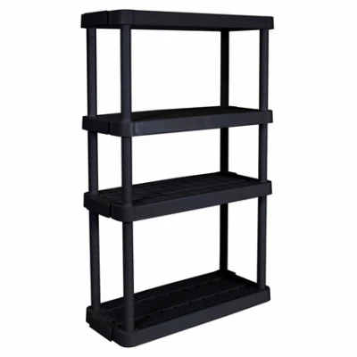 4-Shelf Shelving Unit, White Plastic,  31 x 16 in. x 56 in.