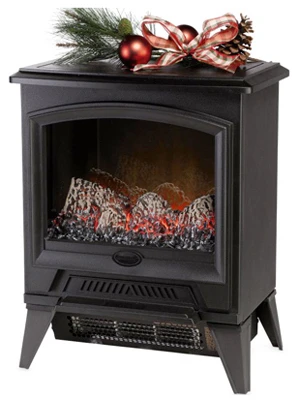 Electric Fireplace Stove, Black, 17.4-In. Width