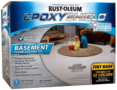 EpoxyShield Basement Floor Coating Paint Kit, Tint Base, 1-Gallon