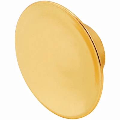Bi-Fold Door Pull Knobs, Brass Plated, 1-3/4 In. OD, 2-Pk.