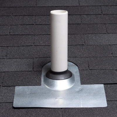 No Caulk Roof Flashing, Galvanized Aluminum with Thermoplastic, Fits 3 to 4 Inch Roofs