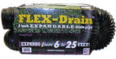 Flexible Expandable Drain Pipe, Perforated Black Polyethylene, 4 In. x 25 Ft.