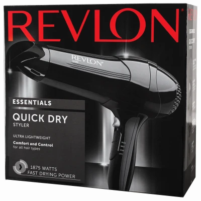 Essentials 1875w Black 3 Heat Quick Dry Hair Dryer With Concentrator