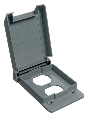 Weatherproof PVC Duplex Receptacle Cover, Vertical, Single Gang