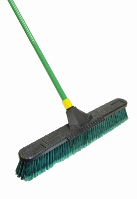 Super Bulldozer Push Broom, Indoor/Outdoor, Green, 24 In.