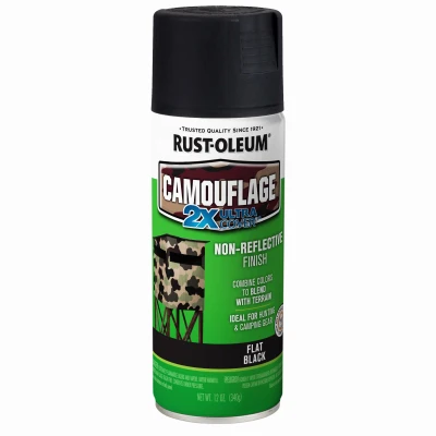 Camouflage 2x Ultra Cover 12 Oz. Flat Black Spray Paint