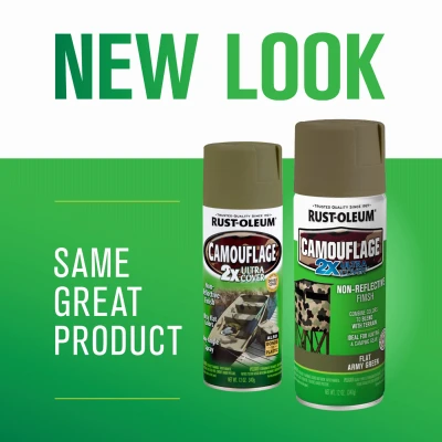 Camouflage 2x Ultra Cover 12 Oz. Flat Spray Paint, Army Green