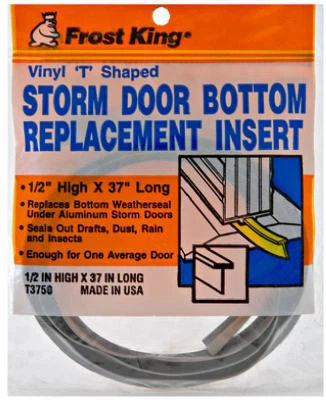 37 In. Gray Vinyl Storm Door Bottom T Section Insert