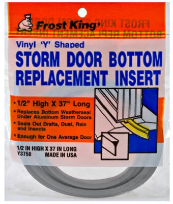 37 In. Gray Vinyl Storm Door Bottom Y Section Insert