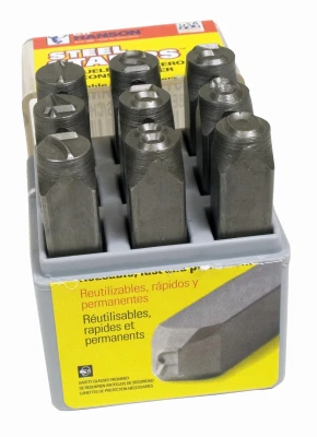 Number Stamp Set, Steel, 1/8 In., 9-Pc.