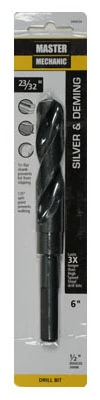 23 Thirty-Seconds Inch by 6 Inch Silver and Deming Black Oxide Drill Bit