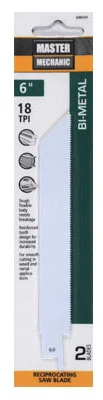 Reciprocating Saw Blades, 6 In., 18-TPI, High-Speed Steel Metal-Cutting, 2-Pk.