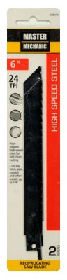 Reciprocating Saw Blades, 6 In., 24-TPI, High-Speed Steel Metal-Cutting, 2-Pk.