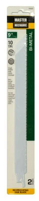 Reciprocating Saw Blades, 9 In., 10-TPI, Bi-Metal/Cobalt, 2-Pk.