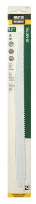 Reciprocating Saw Blades, 12 In., 6-TPI, Bi-Metal/Cobalt, 2-Pk.