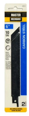 Carbon Wood-Cutting Reciprocating Saw Blade, 6 In., 10-TPI, 2-Pk.
