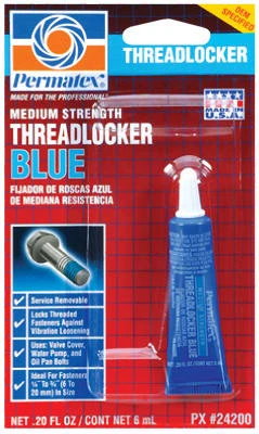 Blue Threadlocker, Medium-Strength, 6-mL