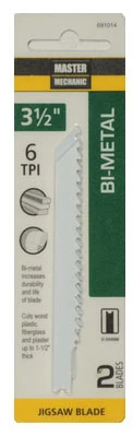Bi-Metal/Cobalt Jigsaw Blade, 3.5 In., 6-TPI, 2-Pk.