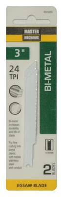 Bi-Metal/Cobalt Jigsaw Blade, 3 In., 24-TPI, 2-Pk.
