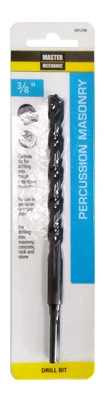 Percussion Masonry Drill Bit, 3/8 x 6 In.