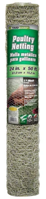 Galvanized Poultry Netting, 1 In. Mesh, 24 In. x 50 Ft.