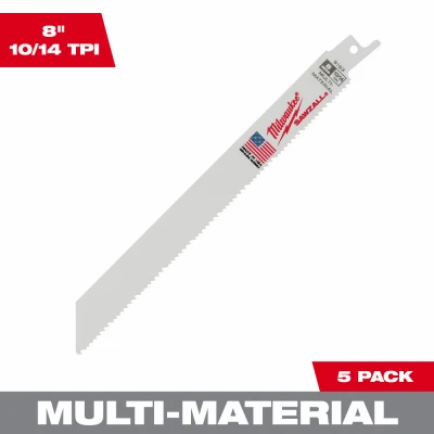 Sawzall Nail-Cutting Reciprocating Saw Blades, 10/14 TPI, 8 In., 5-Pk.