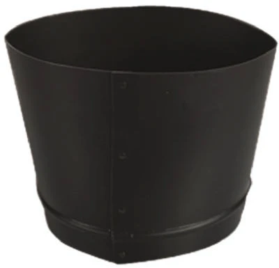 Black Stove Pipe Reducer, 24 Gauge, 7 In. Oval x 6 In.