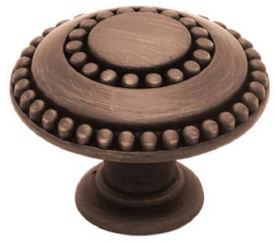 Double Bead Cabinet Knob, Venetian Bronze Finish, 1.5-inch Diameter