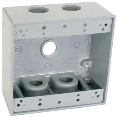 2 Gang Outlet Box, Gray