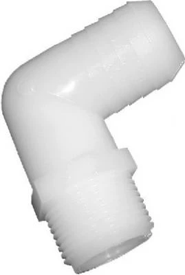 Nylon Hose Barb Elbow, 3/8 ID x 1/2 In. MPT