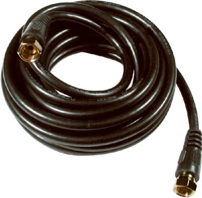 RG6 Coaxial Cable With F Connectors, Black, 12 Ft.