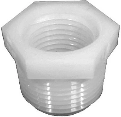 Nylon Pipe Hex Bushing, 3/4 MPT x 1/2 In. FPT