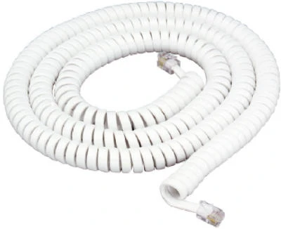 Phone Handset Cord, White, 25-Ft.