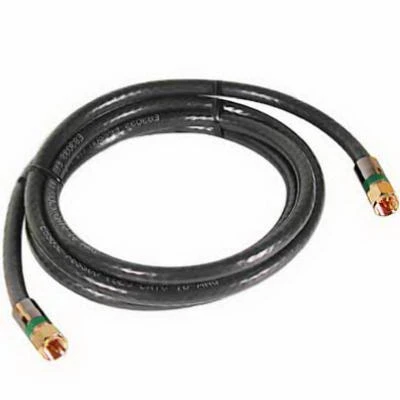 18 AWG Quad Shielded RG6 Coaxial Cable, Black, 6 Ft.