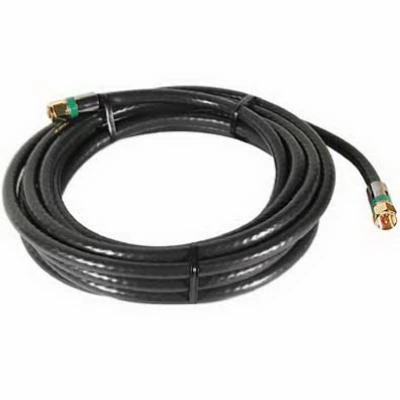 18 AWG Quad Shielded RG6 Coaxial Cable, Black, 12 Ft.