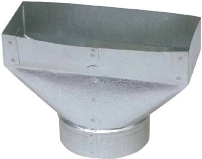 HVAC Register Boot, Galvanized, 30 Gauge, 3-1/4 x 10 to 6 In.
