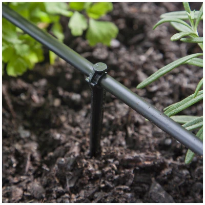 1/4 in. Tubing Support Stake, Plastic, 4 in., 10-Pack