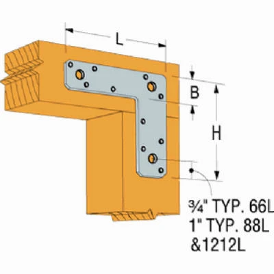 L Strap Tie Connector, 6 x 6 In.