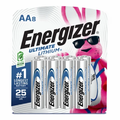 Ultimate Lithium AA Batteries, Double A Batteries, 8-Pack